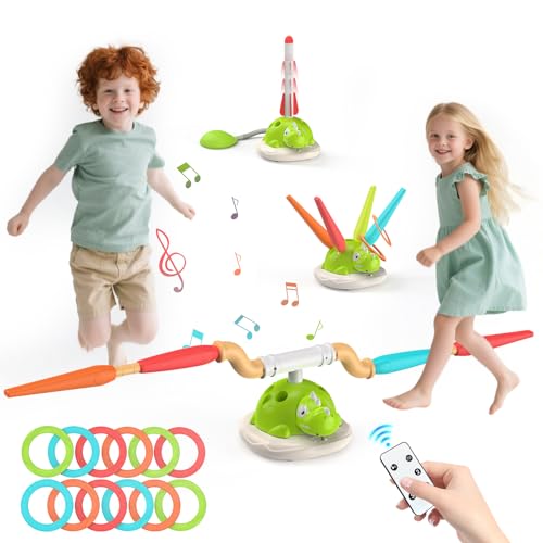 IMAYCC 3 in 1 Indoor Outdoor Spiele für Kinder Ringwurfspiel Rakete Spielzeug und Seilspringmaschine 4 Geschwindigkeiten, Garten Spielzeug mit Musik für Kinder, Kinderspielzeug ab 3-12 Jahre IMAYCC 3 in 1 Indoor Outdoor Spiele für Kinder Ringwurfspiel Rakete Spielzeug und Seilspringmaschine 4 Geschwindigkeiten, Garten Spielzeug mit Musik für Kinder, Kinderspielzeug ab 3-12 Jahre von IMAYCC