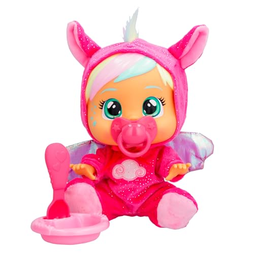 Cry Babies Loving Care Fantasy Hannah | Interaktive Puppe, die echte Tränen weint, einen Pyjama trägt und 3 Accessoires enthält - Spielzeug und Geschenk für Mädchen und Jungen von Cry Babies Magic Tears
