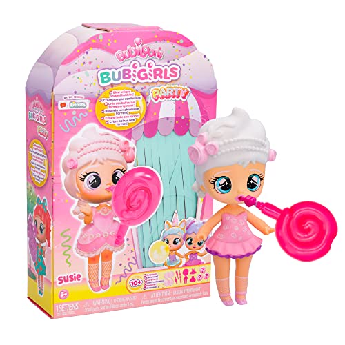 IMC Toys BUBIGIRLS Susie | Überraschungspuppe zum Verkleiden, die Luftballons aufblast, mit 12 Zubehörteilen – Geschenk Spielzeug für Kinder ab 5 Jahren von IMC Toys
