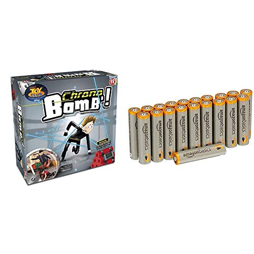 IMC Toys Play Fun 94765IM - Chrono Bomb & Amazon Basics Performance Batterien Alkali, AAA, 20 Stück (Design kann von Darstellung abweichen) von PLAY FUN BY IMC TOYS