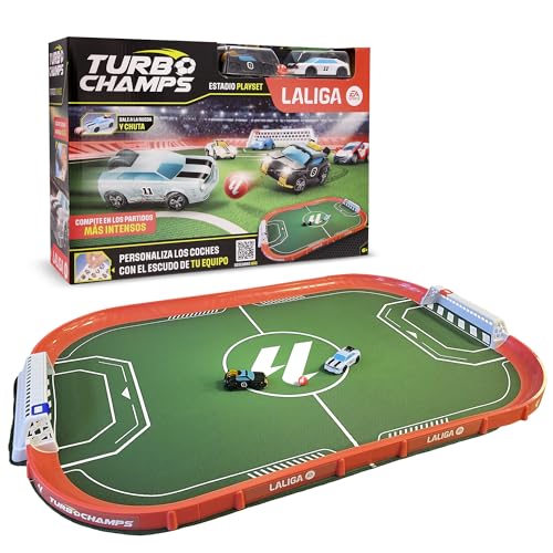 Turbo Champs LaLiga Stadion, mit 2 exklusiven Autos, die Leidenschaft für den Fußball verschmilzt mit dem Nervenkitzel der Autos, spielen Sie mit den Autos der Liga, Spielzeug für Jungen und Mädchen Turbo Champs LaLiga Stadion, mit 2 exklusiven Autos, die Leidenschaft für den Fußball verschmilzt mit dem Nervenkitzel der Autos, spielen Sie mit den Autos der Liga, Spielzeug für Jungen und Mädchen von IMC Toys
