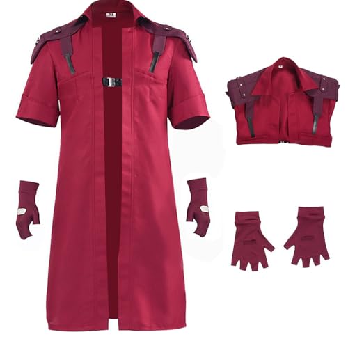 IMDAET Herren Devil Dante Cosplay Kostüm Erwachsene Rot Jacke Anzug Halloween Cosplay Outfit, Rot/Ausflug, einfarbig (Getaway Solids), S von IMDAET