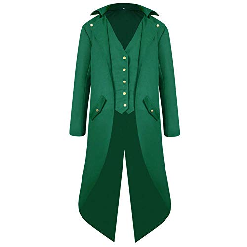 IMEKIS Herren Steampunk Gothic Frack Mittelalter Vintage Jacke Gehrock Viktorianisch Mantel Pirate Halloween Kost?m Smoking Uniform M?nner Karneval Cosplay Verkleidung Gr?n XXL IMEKIS Herren Steampunk Gothic Frack Mittelalter Vintage Jacke Gehrock Viktorianisch Mantel Pirate Halloween Kost?m Smoking Uniform M?nner Karneval Cosplay Verkleidung Gr?n XXL von IMEKIS