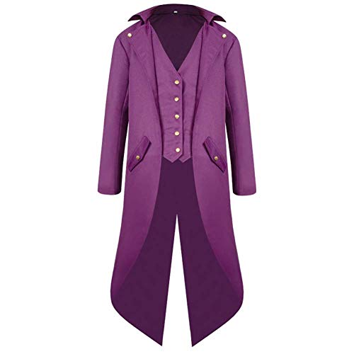 IMEKIS Herren Steampunk Gothic Frack Mittelalter Vintage Jacke Gehrock Viktorianisch Mantel Pirate Halloween Kost�m Smoking Uniform M�nner Karneval Cosplay Verkleidung Lila M IMEKIS Herren Steampunk Gothic Frack Mittelalter Vintage Jacke Gehrock Viktorianisch Mantel Pirate Halloween Kost�m Smoking Uniform M�nner Karneval Cosplay Verkleidung Lila M von IMEKIS