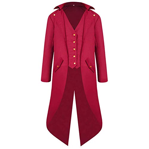 IMEKIS Herren Steampunk Gothic Frack Mittelalter Vintage Jacke Gehrock Viktorianisch Mantel Pirate Halloween Kost?m Smoking Uniform M?nner Karneval Cosplay Verkleidung Rot 3XL IMEKIS Herren Steampunk Gothic Frack Mittelalter Vintage Jacke Gehrock Viktorianisch Mantel Pirate Halloween Kost?m Smoking Uniform M?nner Karneval Cosplay Verkleidung Rot 3XL von IMEKIS