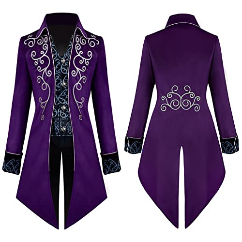 IMEKIS Herren Steampunk Vintage Frack Jacke Samt Bestickte Gehrock Gothic Viktorianische Mantel Uniform Mittelalter Smoking Halloween Kostüm Karneval Cosplay Verkleidung Lila L IMEKIS Herren Steampunk Vintage Frack Jacke Samt Bestickte Gehrock Gothic Viktorianische Mantel Uniform Mittelalter Smoking Halloween Kostüm Karneval Cosplay Verkleidung Lila L von IMEKIS