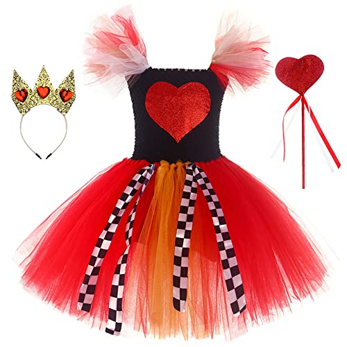 IMEKIS Herzkönigin Kostüm für Mädchen Alice im Wunderland Halloween Verkleidung mit Krone Zauberstab 3tlg Cosplay Party Set Prinzessin Blau Kleid und Schürze Märchen Geburtstag Karneval Outfit IMEKIS Herzkönigin Kostüm für Mädchen Alice im Wunderland Halloween Verkleidung mit Krone Zauberstab 3tlg Cosplay Party Set Prinzessin Blau Kleid und Schürze Märchen Geburtstag Karneval Outfit von IMEKIS
