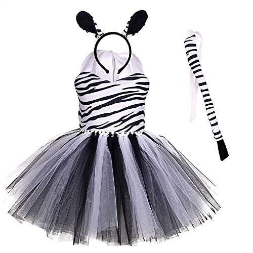 IMEKIS Kinder Baby Mädchen Tier Cosplay Kostüm Prinzessin Verkleidung Zebre Tüll Kleid mit Stirnband und Schwanz 3tlg Halloween Weihnachts Karneval Outfit Weiß 7-8 Jahre IMEKIS Kinder Baby Mädchen Tier Cosplay Kostüm Prinzessin Verkleidung Zebre Tüll Kleid mit Stirnband und Schwanz 3tlg Halloween Weihnachts Karneval Outfit Weiß 7-8 Jahre von IMEKIS