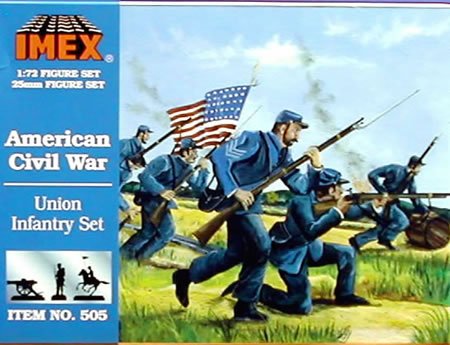 IMEX Kunststoff-Soldaten mit Union Infanterie, amerikanischer Bürgerkrieg, 1:72 von IMEX