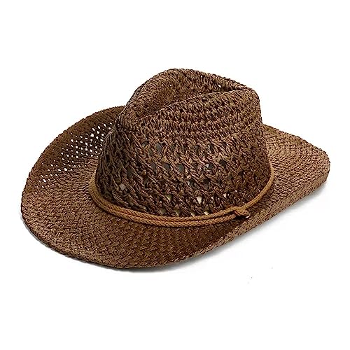 IMGASDCSD Hut. Stroh-Cowboyhut for Männer und Frauen, Sommer, Angeln, Sonnenhut, Outdoor-Aktivitäten, mehrfarbig(Khaki) von IMGASDCSD