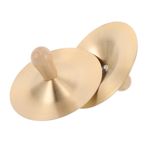 IMIKEYA 1 Paar Kinderschlaginstrument Kindertrommel Becken Kupferband Becken Marschbecken Crash Becken Mini Musikinstrumente Fingerbecken Für Handbecken Aus Holz von IMIKEYA