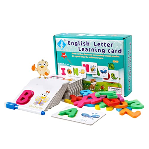 IMIKEYA 1 Satz Alphabet Lernspielzeug für Kleinkinder Kognitive Spielzeuge zur Frühen Bildung mit Tiersymbolen für Eltern für Vorschulkinder und Geburtstagsgeschenke Grün von IMIKEYA