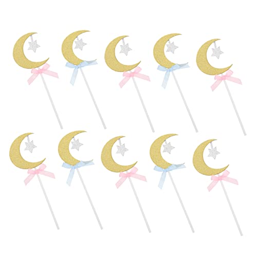 IMIKEYA 1 Satz Backen Dekoration Party Decoration Geburtstagseinladungen Kuchendeckel Mond Und Sterne Mondstern Cupcake Topper Kucheneinsatz Backen Sahnetortenaufsatz Papier 20 Stück IMIKEYA 1 Satz Backen Dekoration Party Decoration Geburtstagseinladungen Kuchendeckel Mond Und Sterne Mondstern Cupcake Topper Kucheneinsatz Backen Sahnetortenaufsatz Papier 20 Stück von IMIKEYA