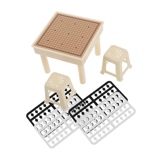 IMIKEYA 1 Satz Backgammon- Sprungschupper Magnetisches Doodle-Board DIY Mini House Kit Mini-puppenhaus-bausatz Puppenhausmöbel Klapptisch Und Stühle Für Ludo-Spiel Plastik von IMIKEYA