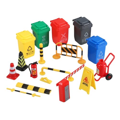 IMIKEYA 1 Satz Barrikaden-Modellspielzeug Blau Sandkasten Zapfen Verkehr Zeichen Simulation Straßenschild Mini-Lernspielzeug für Mini-Straßenschild- Plastik von IMIKEYA