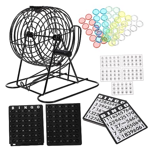IMIKEYA 1 Satz Bingo-Maschine gefälscht Party emotionale Spiele Streich lustiges Tischspiel Desktop-Organizer Spieltisch Desktop-Spiele Spielballon Tabletop-Spiele Eisen Schwarz von IMIKEYA