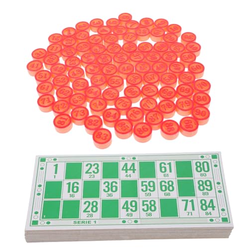 IMIKEYA 1 Satz Bingo -brettspiel Bingo-zahlenschach Bingospiel Interaktives Partyspiel Haushaltspartyspiel Partyspiele Zahlenspiele Interaktives Party-kartenspiel Plastik von IMIKEYA