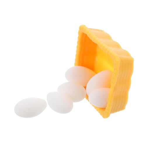 IMIKEYA 1 Satz Box -Eiermodell wohnaccessoires wichtelfiguren Puppenstube Zubehör Miniatur-Ei-Modell-Dekore Mini Bastelkorb Mini-Ei-Dekore für die Küche Miniatur-Korbmodell Harz Weiß von IMIKEYA