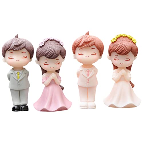 IMIKEYA 1 Satz Cartoon Hochzeitspaar Figuren Für Niedliche Für Valentinstag Tischdekoration Teiliges Langlebig Und Farbecht 2 Paare von IMIKEYA