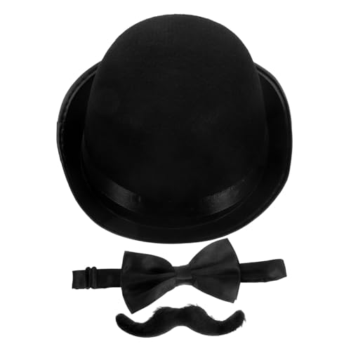 IMIKEYA Detektiv Kostüm Satz für Halloween Hut Schnurrbart Bowtie Requisiten für Detektiv Rollenspiele Cosplay Mottopartys von IMIKEYA