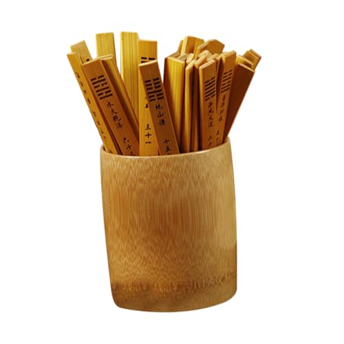 IMIKEYA 1 Satz Divination Game Sticks-Buch ich Wahrsagen Stöcke Stiele Wahrsagespiel Bambustopf Requisiten für chinesische Weissagungsspiele Wahrsagerei Weissagungsstäbe von IMIKEYA