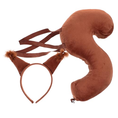 IMIKEYA 1 Satz Eichhörnchen Kostümset Plüsch Stirnband mit Ohren und für Cosplay und Partys Weichem Material Leicht und für Halloween und Tierkostüme von IMIKEYA