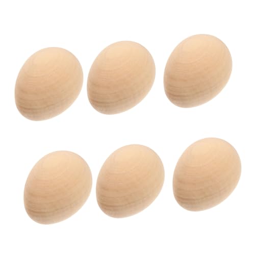 IMIKEYA 1 Satz Eier aus Massivholz holzostereier Ostereier verzieren Ostereier bemalen Tipps Ostereier bemalen Anleitung Vor Ornamente unfertige Ostereier Osterei aus Holz hölzern von IMIKEYA