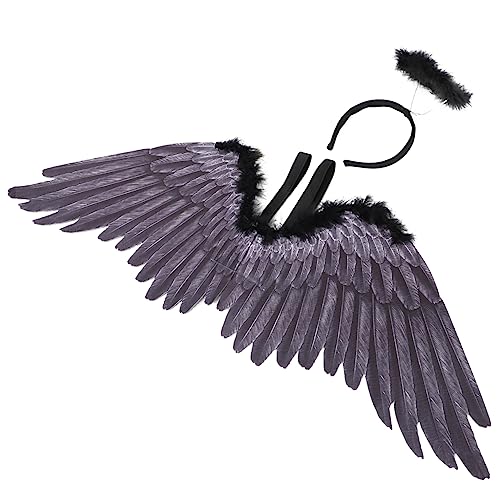 IMIKEYA 1 Satz Engelsflügel Kostüm Set für Damen Große Federflügel für Halloween Karneval und Cosplay Hautfreundlich und Langlebig Accessoires für Rollenspiele und Kostümpartys von IMIKEYA