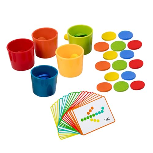 IMIKEYA Pädagogisches Farbsortierspielzeug-Set Passendes Lernspielzeug Für Kleinkinder Sortierbecher Verbesserung Der Feinmotorik von IMIKEYA