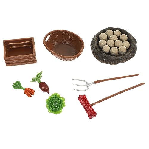 IMIKEYA 1 Satz Farmwerkzeugen und Gemüsefiguren Realistische Landschaftsmodelle für Sandtisch Dekoration und Farm Props Modelle Dinosaurier Eier von IMIKEYA