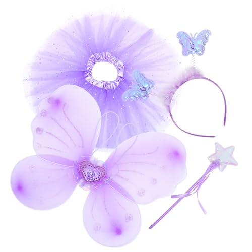 IMIKEYA 1 Satz Feenkostüm Set mit Schmetterlingsflügeln und Tutu Rock Teiliges Mädchenkostüm für Karneval Halloween und Geburtstagsfeiern Haarreif und Zauberstab Glitzer IMIKEYA 1 Satz Feenkostüm Set mit Schmetterlingsflügeln und Tutu Rock Teiliges Mädchenkostüm für Karneval Halloween und Geburtstagsfeiern Haarreif und Zauberstab Glitzer von IMIKEYA