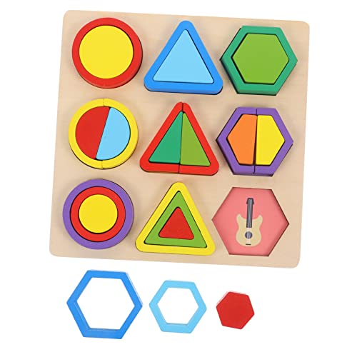 IMIKEYA 1 Satz Geometrisches Formen Puzzle aus Holz für Pädagogisches Montessori Formenerkennung für Kleinkinder und Vorschulkinder von IMIKEYA
