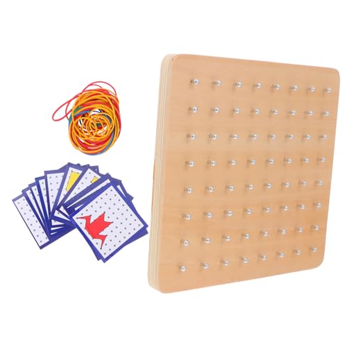 IMIKEYA 1 Satz Geometrisches Holzspielzeug Montessori Nagelbrett für Nägel Pädagogisches Räumlichen Wahrnehmung und Kreativität von IMIKEYA