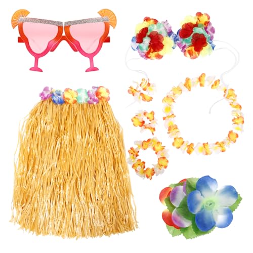 IMIKEYA 1 Satz Hawaiian Party Dekoration Set Teiliges Set mit Blumenkranz Haarclip Sonnenbrille und Strohkilt für Luau Strand und Sommerfeiern Vielseitig für Drinnen und Draußen IMIKEYA 1 Satz Hawaiian Party Dekoration Set Teiliges Set mit Blumenkranz Haarclip Sonnenbrille und Strohkilt für Luau Strand und Sommerfeiern Vielseitig für Drinnen und Draußen von IMIKEYA