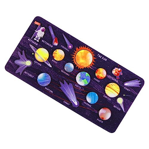 IMIKEYA 1 Satz Holz Puzzle für Planeten Solar System Puzzle Interaktive Lernspielzeug für Jungen und Fördert Kreativität und Kognitive Fähigkeiten Sicheres und Glattes Design für von IMIKEYA