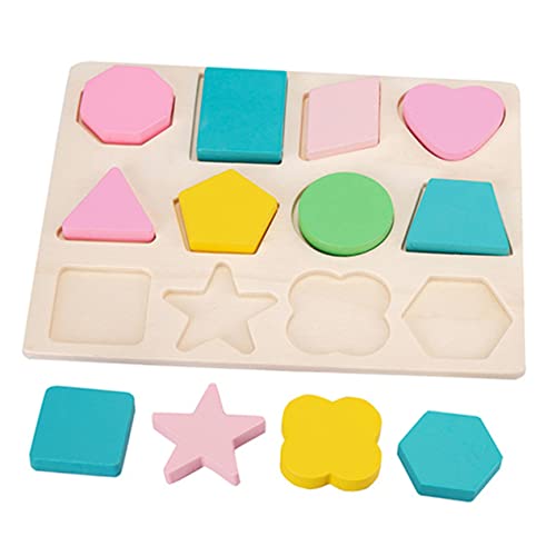 IMIKEYA 1 Satz Holzpuzzle für Geometrische Formen zur Farberkennung Interaktives Lernspielzeug für Kleinkinder Fördert Kreativität und Hand Augen Koordination aus Hochwertigem Holz Sicher von IMIKEYA