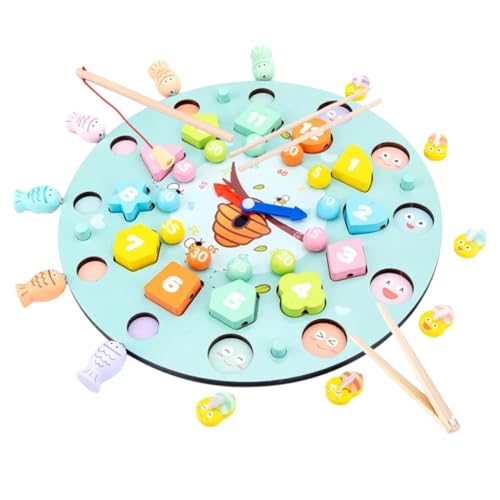 IMIKEYA 1 Satz Holzspielzeug Angeln Uhr Puzzle Lernspiel für Magnetisches Lacing Board für Hand Auge Koordination Farberkennung und Motorische Fähigkeiten für Vorschule und IMIKEYA 1 Satz Holzspielzeug Angeln Uhr Puzzle Lernspiel für Magnetisches Lacing Board für Hand Auge Koordination Farberkennung und Motorische Fähigkeiten für Vorschule und von IMIKEYA