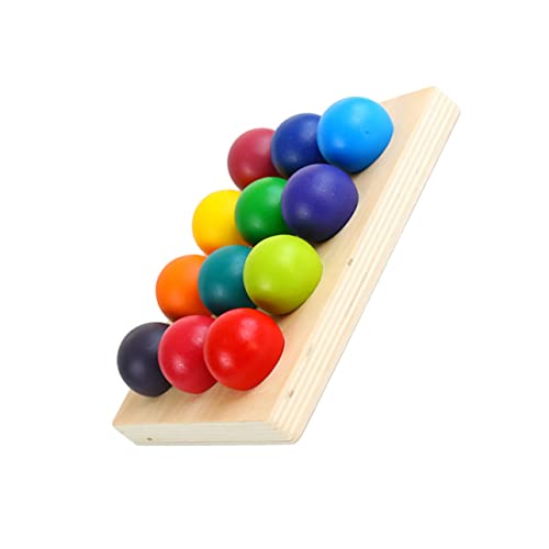 IMIKEYA 1 Satz Holzspielzeug Für Die Frühe Bildung Holzblöcke Lernspielzeug Aus Holz Regenbogen- Aus Holz 12 Farben Identifizieren Farbabstimmungstafel Hölzern von IMIKEYA