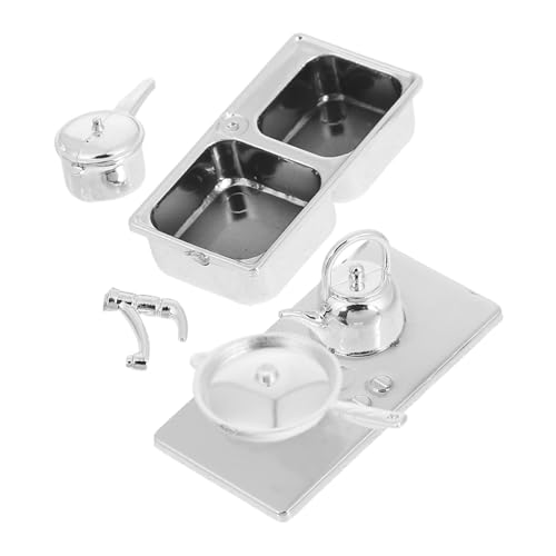 IMIKEYA 1 Satz Küchengeschirrsmodell -Requisiten Küchentisch Mittelstücke Miniatur-küchen-Requisiten Küchenzubehör Für Puppenstuben Miniatur-puppenhauszubehör Küchendekoration Silver Abs von IMIKEYA