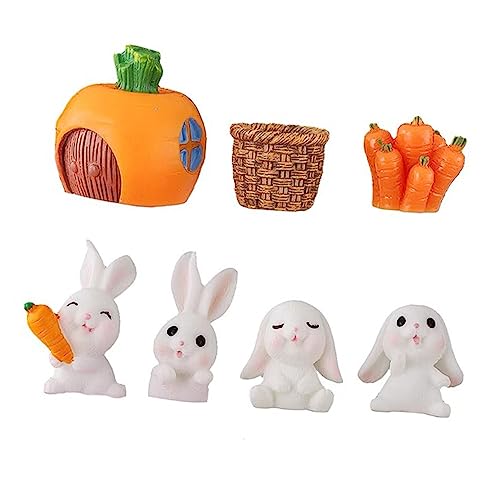 IMIKEYA 1 Satz Kunststoff Hase Figuren Dekoration für Auto und Cupcake Toppers Teiliges mit Tier Motiven für Geburtstagsfeiern und Kreative Anlässe von IMIKEYA