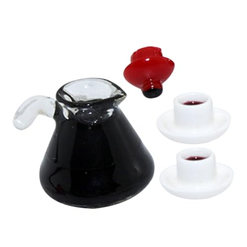 IMIKEYA 1 Satz Mini-Kaffeekanne Mini-Lebensmittel Maschine Untertasse Deckel puppenhaus deko Puppenhaus Zubehör Stellen Sie Sich vor, Sie Requisiten Mini House Decor Harz von IMIKEYA