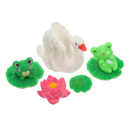 IMIKEYA 1 Satz Mini-froschschwan Deko Mini-tierfiguren Kleine Froschfiguren Winzige Plastikfrösche Minifiguren in Loser Schüttung Realistischer Frosch Kleine Frösche Zum Verstecken Harz von IMIKEYA