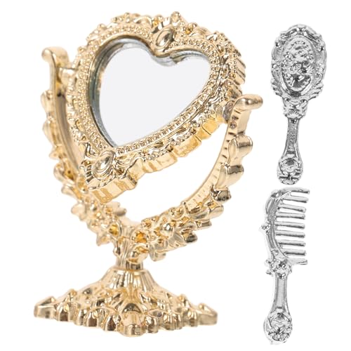 IMIKEYA 1 Satz Mini-kosmetikspiegel Klein Miniatur Puppe Mit Winzig Deko Stellen Sie Sich Vor, Sie Modelle Mini-Spiegel-kit Spiegelmodelle Mini -Spiegel Eisen Golden von IMIKEYA