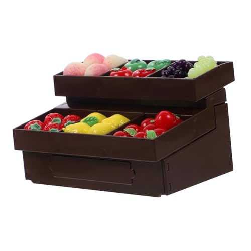IMIKEYA 1 Satz Miniatur-lebensmittelspielzeug Auf Regalen Gemüseregal Miniatur-supermarktregal-Ornament Miniaturen Zum Basteln Puppenhaus-supermarktregal Mini-möbelmodell Plastik Coffee von IMIKEYA