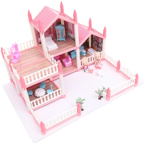 IMIKEYA 1 Satz Miniaturhaus Kit für kinderspielzeug игрушки для девочек Room Decor simuliertes Villenspielzeug vortäuschen Bauen Plastik Rosa von IMIKEYA
