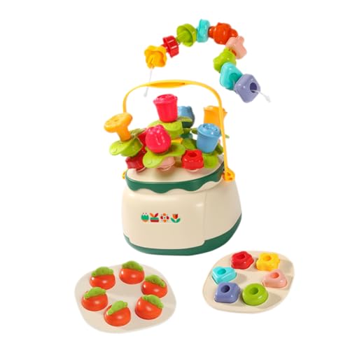IMIKEYA 1 Satz Perlenspielzeug Für Kleinkinder Sensorisch Threadboard Kinderspielzeug Zum Stapeln Von Blumenkörben Passendes Montessori Sortierspielzeug Plastik von IMIKEYA