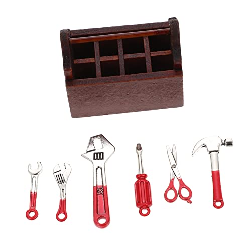 IMIKEYA 1 Satz Puppenhaus-Werkzeuge Miniatur Werkzeugkoffer Miniatur-hausreparaturwerkzeug Mini- -Tool-kit Mini-werkzeugkoffer Kleines Reparaturwerkzeug Mini- - Hölzern Rot von IMIKEYA