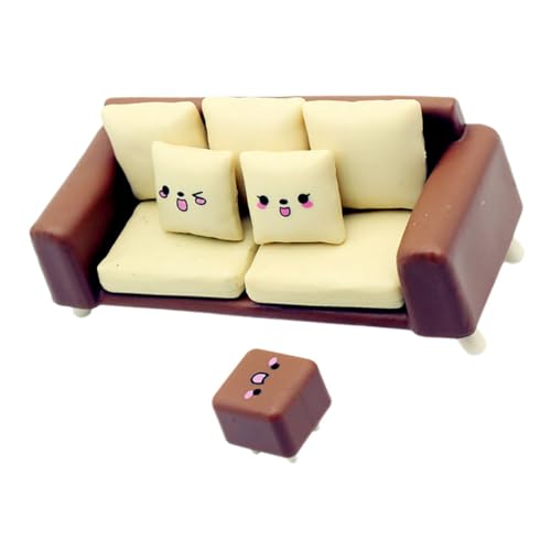IMIKEYA 1 Satz Puppenstubensofa Miniatur-puppenstubencouch Möblierung Puppe Enthüllen Miniaturzubehörbücher Große Puppenhausmöbel Miniatur-stuhlmöbel Puppenhaus-miniaturen Plastik von IMIKEYA