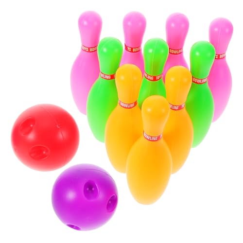 IMIKEYA 1 Satz Satz Bowlingkugel Outdoor Kindergarten Kinderspielzeug für Hand-Augen-Koordination Spaß Ball Karneval Ringwurf Mini-Bowling Plastik von IMIKEYA