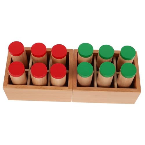 IMIKEYA 1 Satz Schallsempfindungszylinder Auditive Sensorische Spielzeuge Montessori-Materialien Sinnesröhre Sensorischer Blasenschlauch Sensorisches Regenmacher- Holz von IMIKEYA